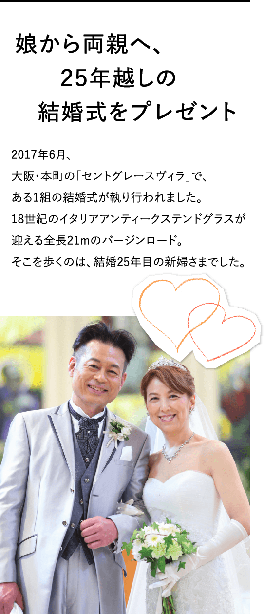 娘から両親へ、２５年越しの 結婚式をプレゼント