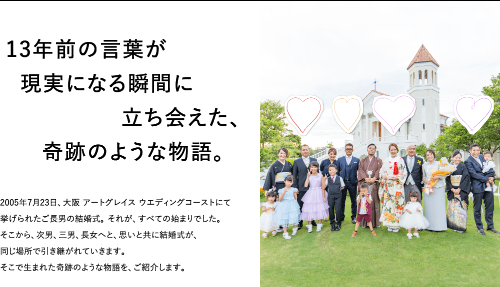 13年前の⾔葉が現実になる瞬間に⽴ち会えた、奇跡のような物語。