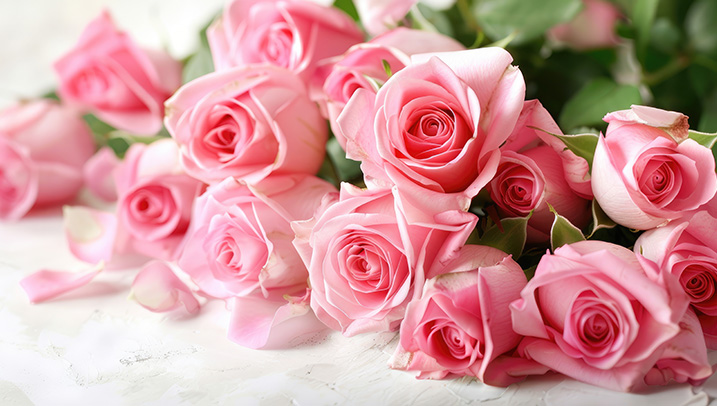 プロポーズ　ピンク色のバラ