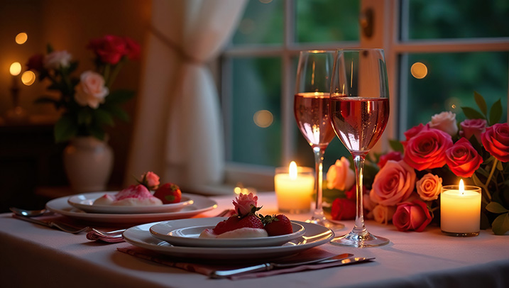 プロポーズ　テーブルコーディネート